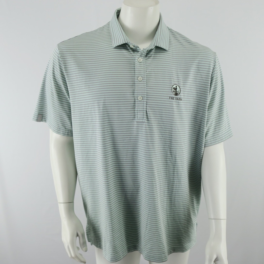 RLX Ralph Lauren‎ Golf Polo Shirt Mens XL Green Gray Striped